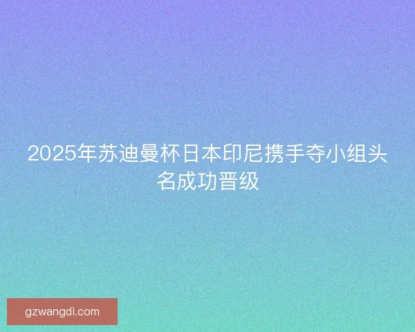 2025年苏迪曼杯日本印尼携手夺小组头名成功晋级