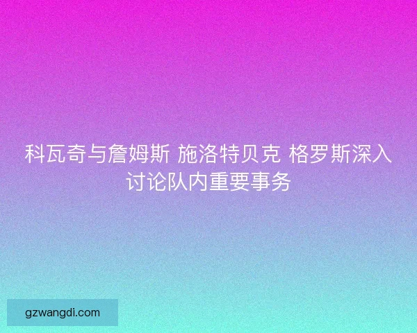 科瓦奇与詹姆斯 施洛特贝克 格罗斯深入讨论队内重要事务